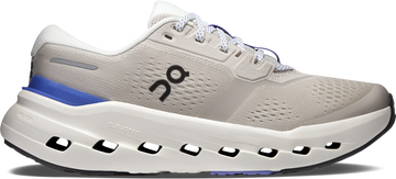 Quarter turn view Women's On Running Footwear style name Cloudrunner 3 in color Pearl/ Sailor. Sku: 3WG10054686