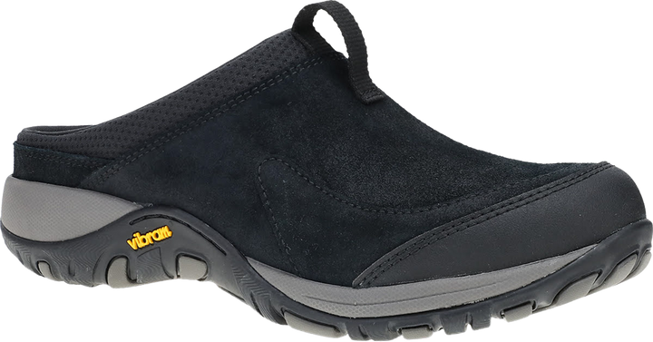 Quarter turn view Women's Dansko Footwear style name Pia Waterproof Clog in color Black. Sku: 4368020200