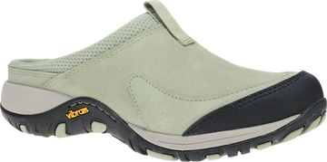 Quarter turn view Women's Dansko Footwear style name Pia Waterproof Clog in color Green Tea. Sku: 4368510200