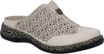 Quarter turn view Women's Rieker Footwear style name Daisy 76 in color Crema. Sku: 46376-60