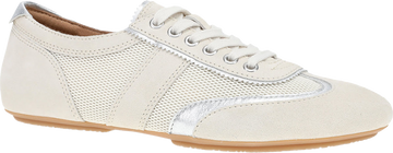Quarter turn view Women's Dansko Footwear style name Milana in color Vanilla Suede. Sku: 5707660300