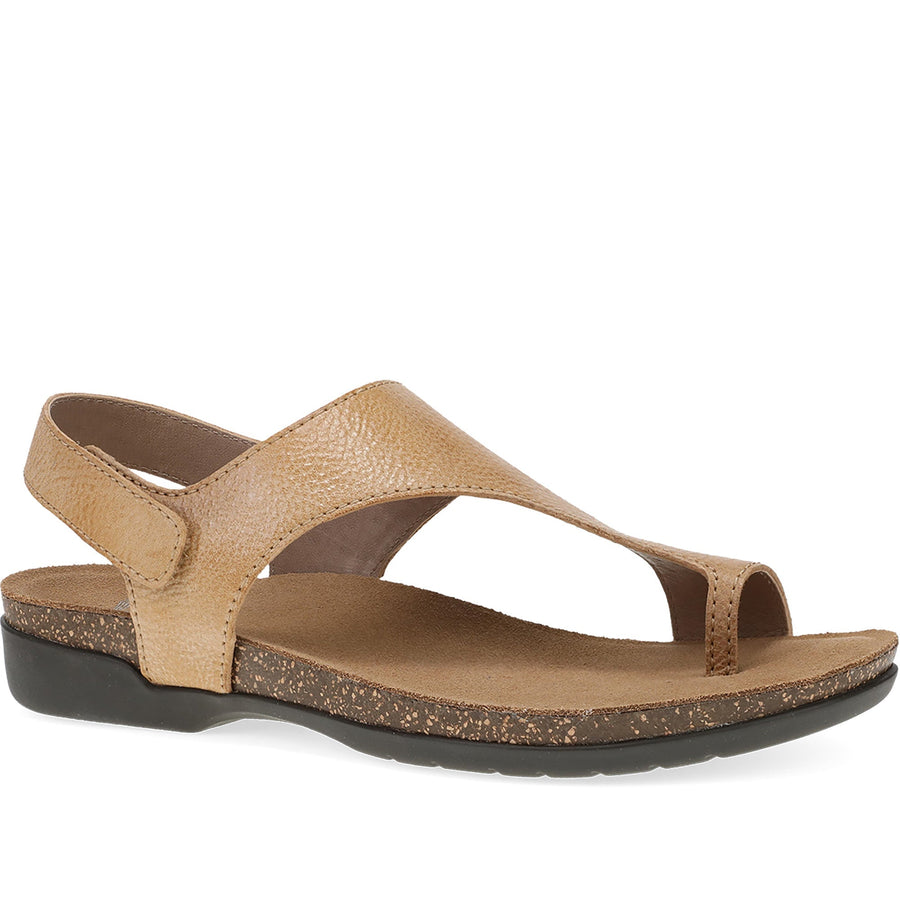 Quarter turn Women's Dansko Footwear style name Reece in color Honey Distressed. Sku: 6024585300