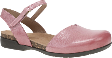 Quarter turn view Women's Dansko Footwear style name Rowan in color Pink. Sku: 6025335300
