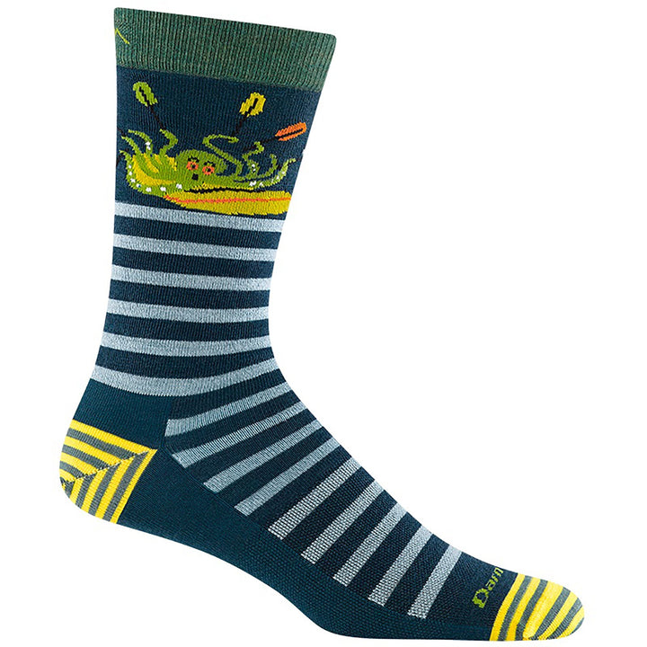 Quarter turn Men's Darn Tough Sock style name Animal Haus in color Dark Teal. Sku: 6066-DARKTEAL