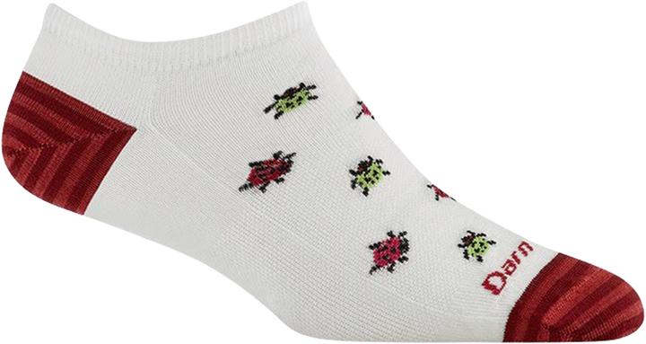 Quarter turn view Women's Darn Tough Sock style name Lucky Lady in color White. Sku: 6074-WHITE