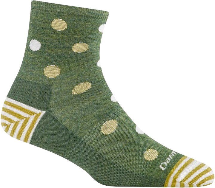 Quarter turn view Women's Darn Tough Sock style name Dottie in color Willow. Sku: 6103-WILLOW