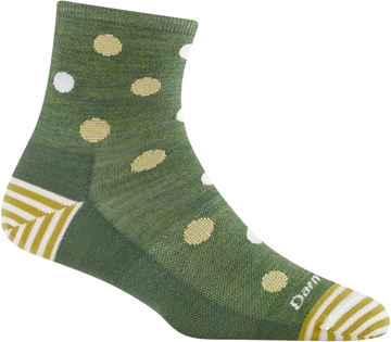 Quarter turn view Women's Darn Tough Sock style name Dottie in color Willow. Sku: 6103-WILLOW