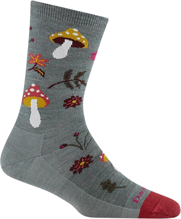 Quarter turn view Women's Darn Tough Sock style name Shroom Bloom in color Seafoam. Sku: 6133-SEAFOAM