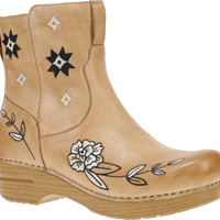 Quarter turn view Women's Dansko Footwear style name Jenny Earl Boot in color HONEY DIST. Sku: 618581464