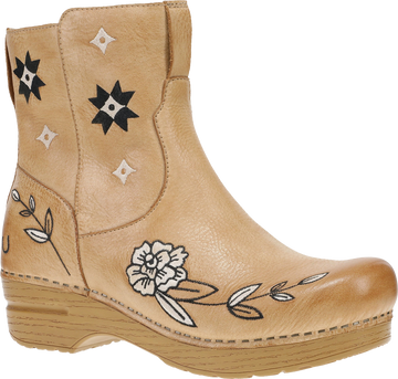 Quarter turn view Women's Dansko Footwear style name Jenny Earl Boot in color HONEY DIST. Sku: 618581464