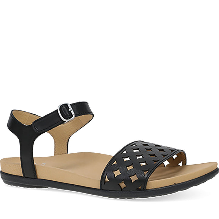 Quarter turn Women's Dansko Footwear style name Jodie in color Black Calf. Sku: 6224100200
