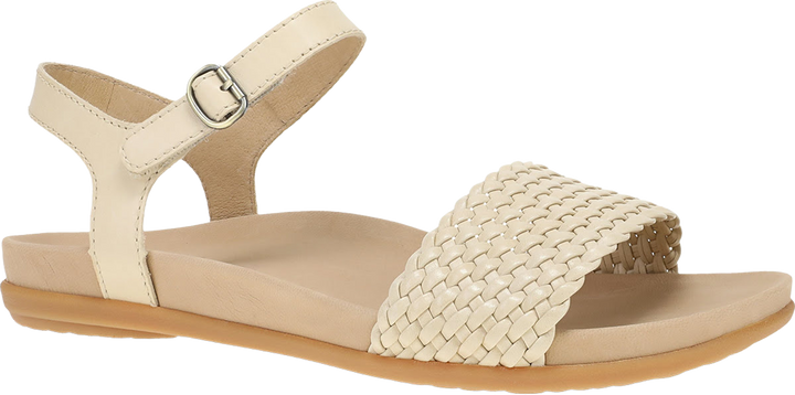 Quarter turn view Women's Dansko Footwear style name Jodie in color Vanilla Woven. Sku: 6224660300