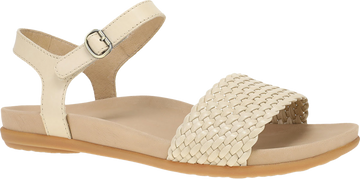 Quarter turn view Women's Dansko Footwear style name Jodie in color Vanilla Woven. Sku: 6224660300