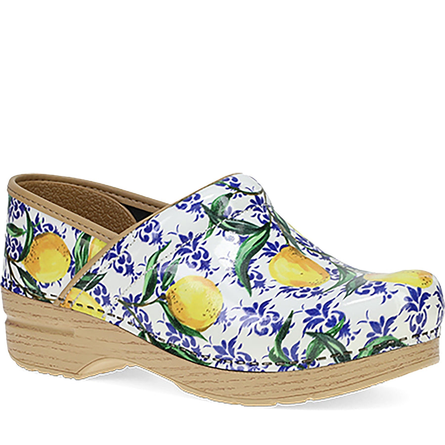Quarter turn Women's Dansko Footwear style name Professional in color Lemons Patent. Sku: 706471421