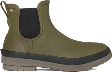 Quarter turn view Women's Bogs Footwear style name Amanda Plush II Chelsea in color OLIVE MLT. Sku: 72703-302
