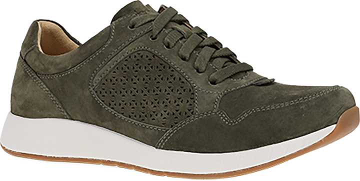 Quarter turn view Women's Dansko Footwear style name Catie in color OLIVE SD. Sku: 8601280300