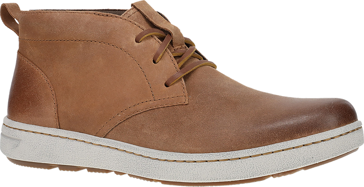 Quarter turn view Men's Dansko Footwear style name Tony in color TAN BUR SD. Sku: 8909640202