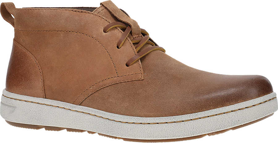 Quarter turn view Men's Dansko Footwear style name Tony in color TAN BUR SD. Sku: 8909640202