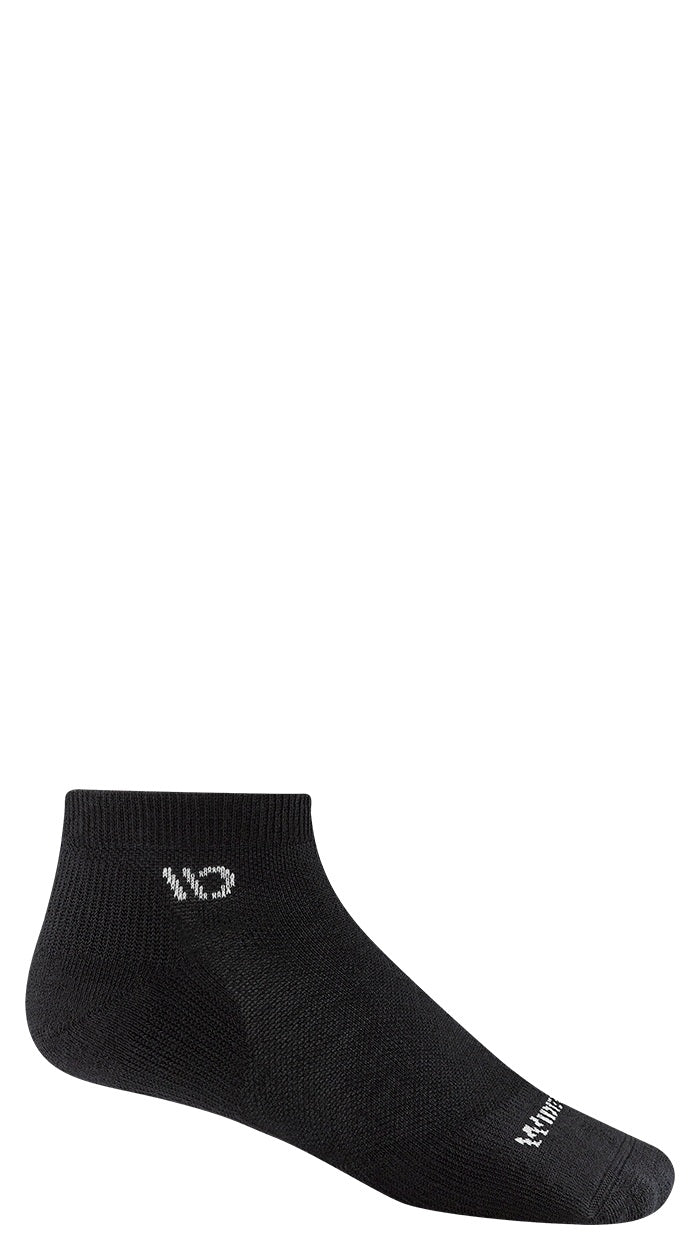 Men's Wide Open Socks style name Solid Cushion No Show in color Black. Sku: 9000-BLACK