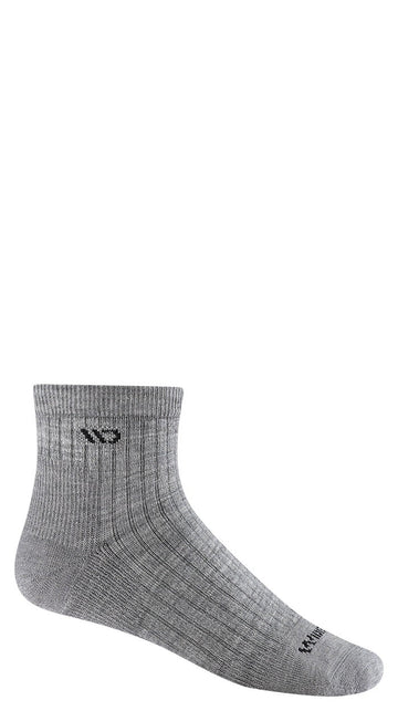 Men's Wide Open Socks style name Solid Cushion Quarter in color Light Gray. Sku: 9004-LIGHTGRAY