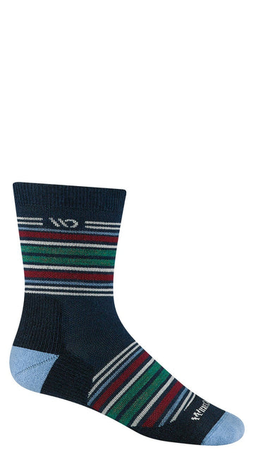 Men's Wide Open Socks style name Multi Stripe Cush Micro Crew in color Eclipse. Sku: 9005-ECLIPSE
