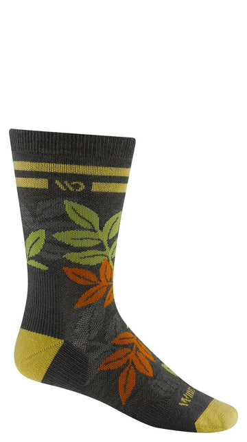 Men's Wide Open Socks style name Island Time Cushion Crew in color Fern. Sku: 9009-FERN