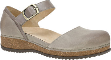 Quarter turn view Women's Dansko Footwear style name Mae in color Taupe Suade. Sku: 9613155300