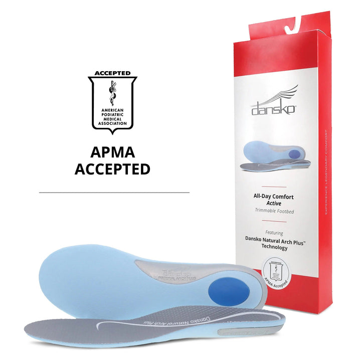 Quarter Turn Women's All Day Comfort Active Footbed Insole in Blue. Sku: ADACTIVE