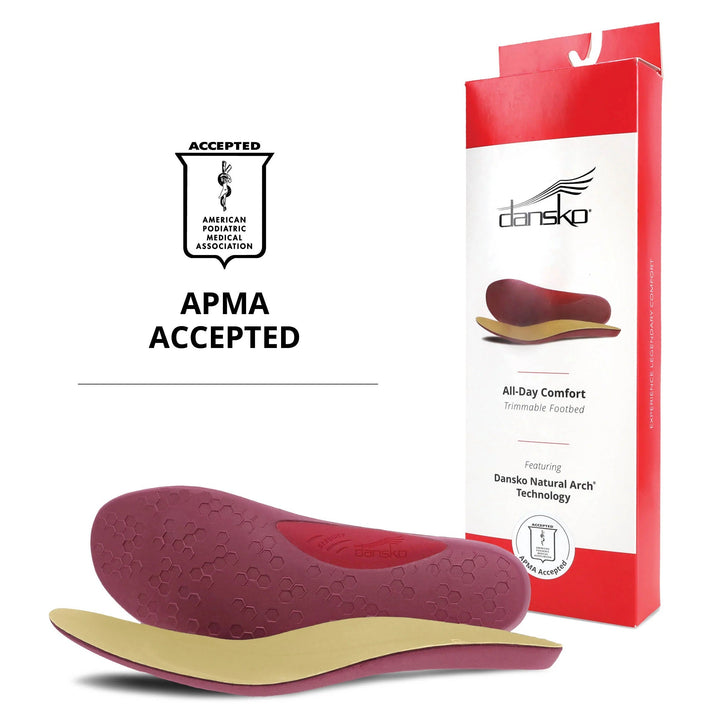 Quarter Turn Women's All Day Comfort Footbed Insole in Red. Sku: ADCOMFORT