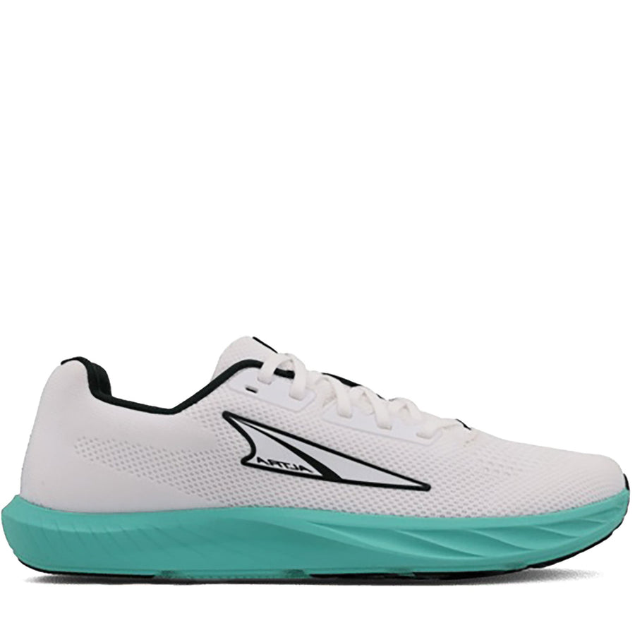 Quarter turn Women's Altra Footwear style name Escalante 4 in color White/ Green. Sku: AL0A85NF-130