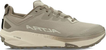 Quarter turn view Men's Altra Footwear style name Experience Wild 3 in color Tan. Sku: AL0A85U6-922