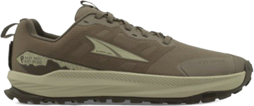 Quarter turn view Men's Altra Footwear style name Lone Peak 9 Gore-Tex in color Taupe. Sku: AL0A85UJ-923