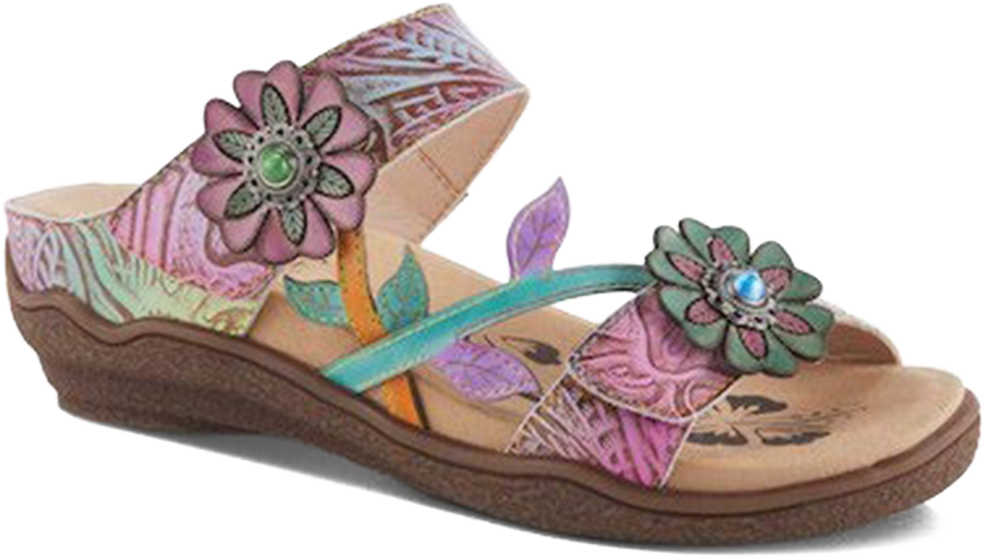 Quarter turn view Women's L'Artiste Footwear style name Aymee in color Sky Multi. Sku: AYMEE-SKYM