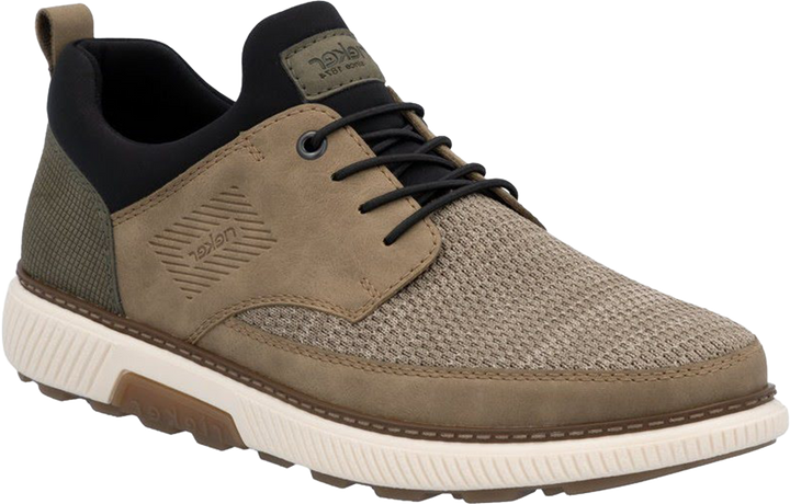 Quarter turn view Men's Rieker Footwear style name Stan 54 in color Fango/ Keisel/ Fjord. Sku: B3354-64