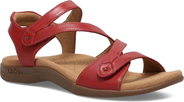 Quarter turn view Women's Taos Footwear style name Big Time in color Red. Sku: BGT-14132RED