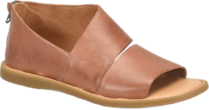 Quarter turn view Women's Born Footwear style name Mila in color Luggage. Sku: BR0084106