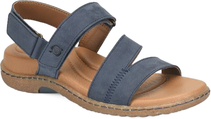 Quarter turn view Women's Born Footwear style name Seak in color Navy. Sku: BR0085036