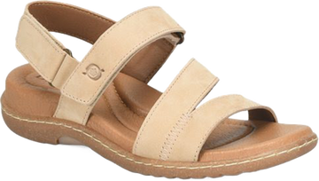 Quarter turn view Women's Born Footwear style name Seak in color Natural. Sku: BR0085071