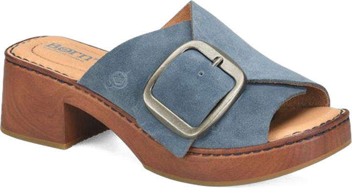 Quarter turn view Women's Born Footwear style name Bangle in color Jeans. Sku: BR0085374