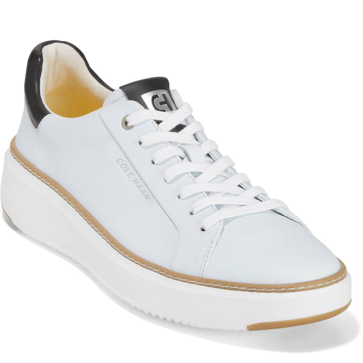 Quarter turn Men's Cole Haan Footwear style name Grandpro Topspin in color Optic White Multi. Sku: C34226