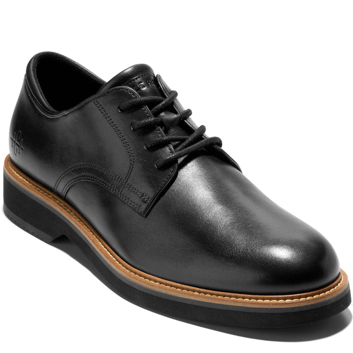 Quarter turn Men's Cole Haan Footwear style name Montrose Plain Toe in color Black. Sku: C38959