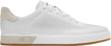 Quarter turn view Men's Cole Haan Footwear style name Grandpro Angleace in color Optic White Multi. Sku: C39791
