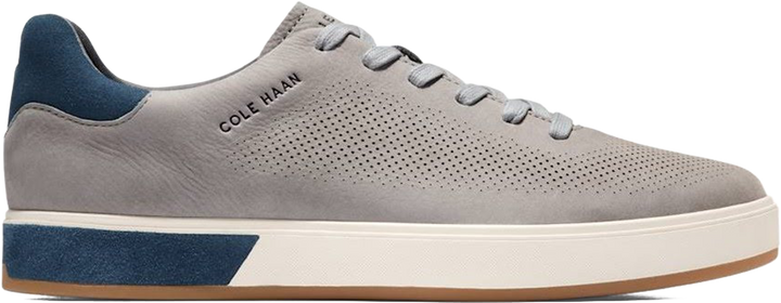 Quarter turn view Men's Cole Haan Footwear style name Grandpro Angleace in color Sea Stone. Sku: C39796