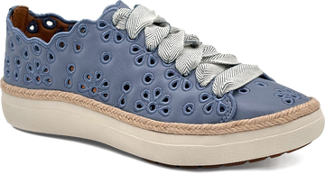 Quarter turn view Women's Aetrex Footwear style name Charlotte in color Hazy Blue. Sku: CA718