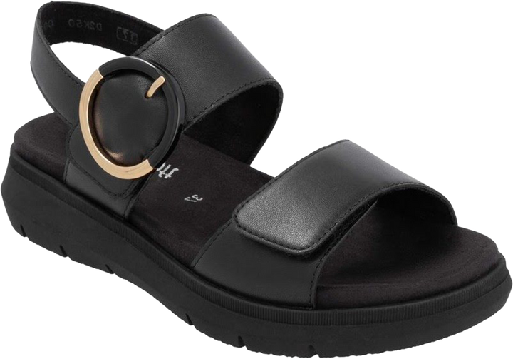 Quarter turn view Women's Remonte Footwear style name Jocelyn 50 in color Black. Sku: D2K50-00