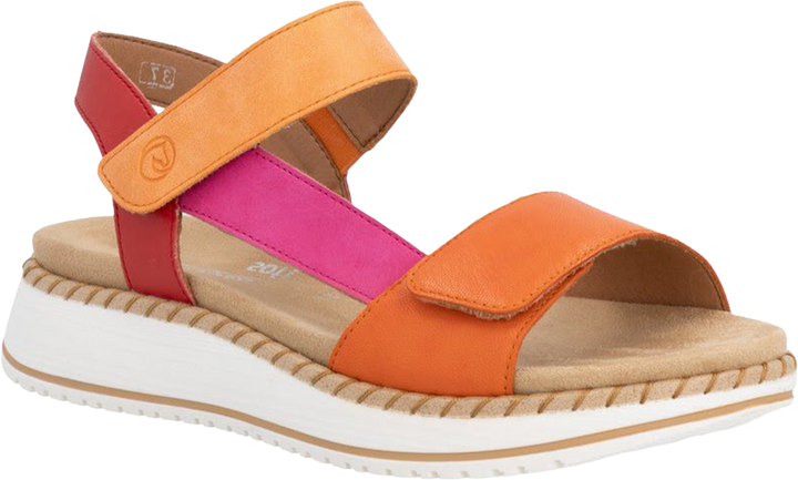 Quarter turn view Women's Remonte Footwear style name Jocelyn 50 in color Kuerbis/ Magenta. Sku: D3J50-38