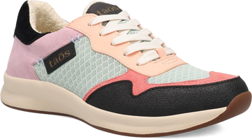 Quarter turn view Women's Taos Footwear style name Detour in color Retro Multi. Sku: DET-14223RTRM