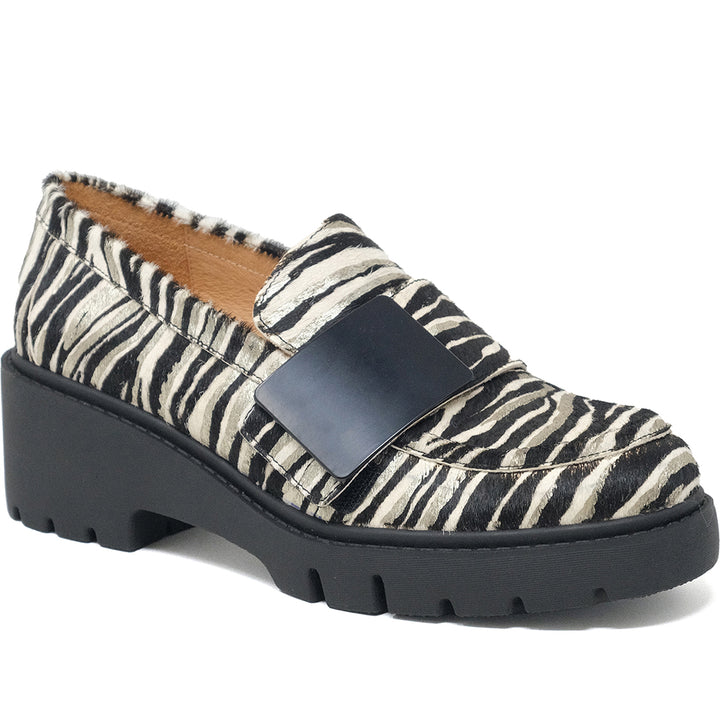 Women's Django & Juliette Umea in Zebra Metal Black Pony. Sku: DJ19997AKHBF