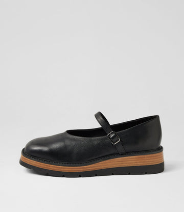 Women's Django & Juliette Tonk in Black-Natural & Black Leather-Sole. Sku: DJ21018CEWC5