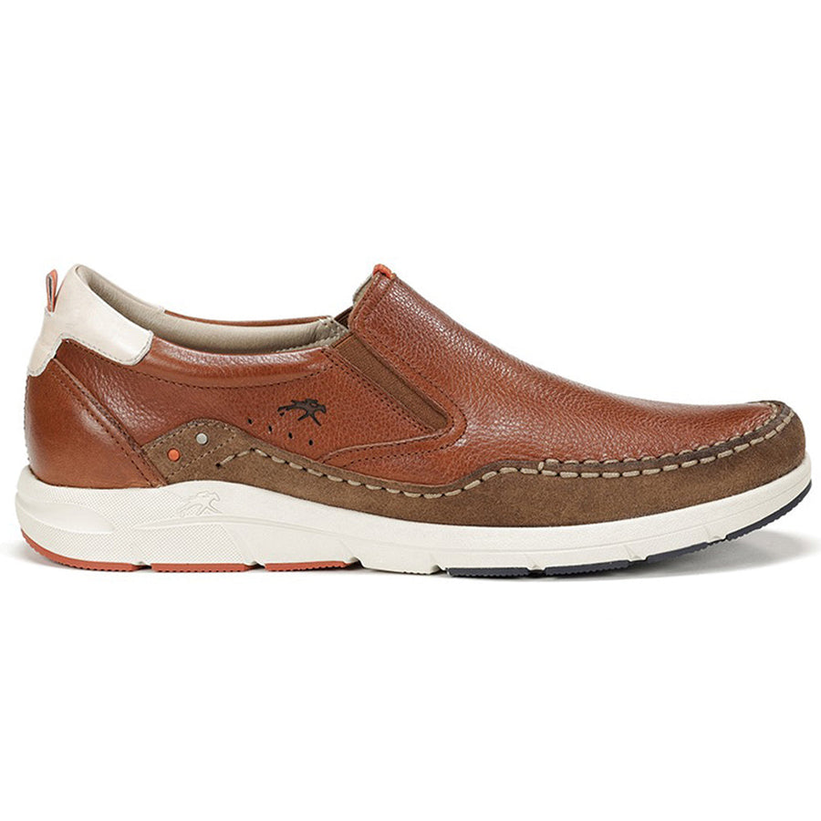 Quarter turn Men's Fluchos Footwear style name Kai Slipon in color Cuero. Sku: F1985-CUE